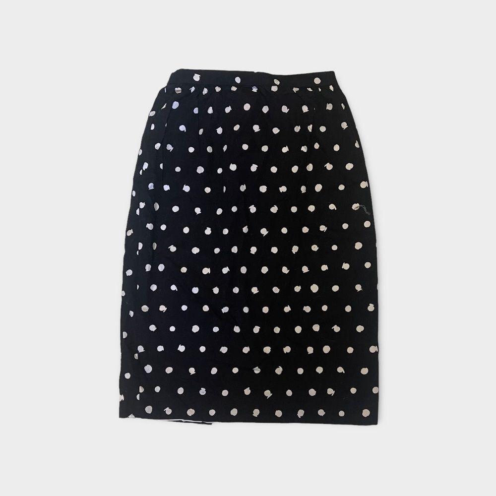 Vintage Polka Dot Pencil Skirt (Size 8) – Classic & Timeless